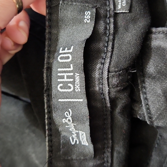 SIMPLY BE DENIM DISTRESSED BLACK CHLOE SKINNY JEANS. Size 26s - Picture 3 of 4